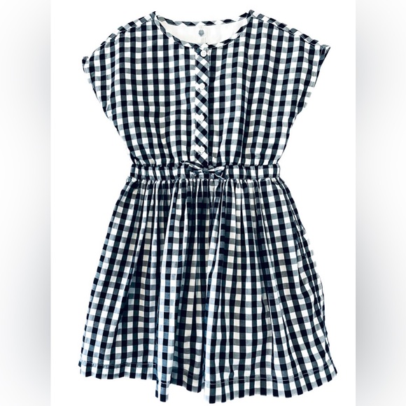 Girls Black-and-white Gingham Dress from Primary, size 6-7 - Picture 1 of 3